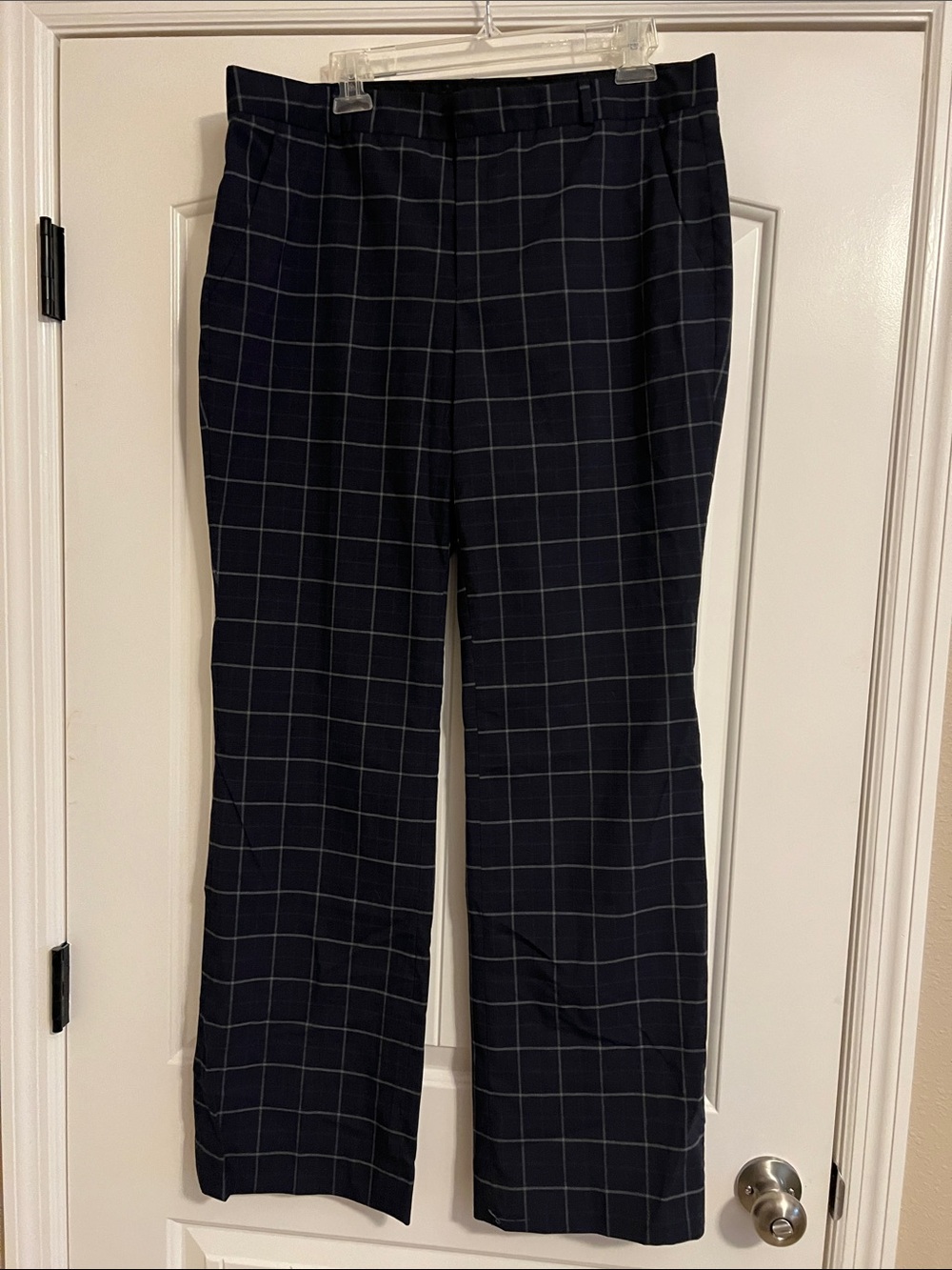 Banana Republic Navy Windowpane Trousers